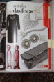 vestido, perfumes, carteira, brincos, colar